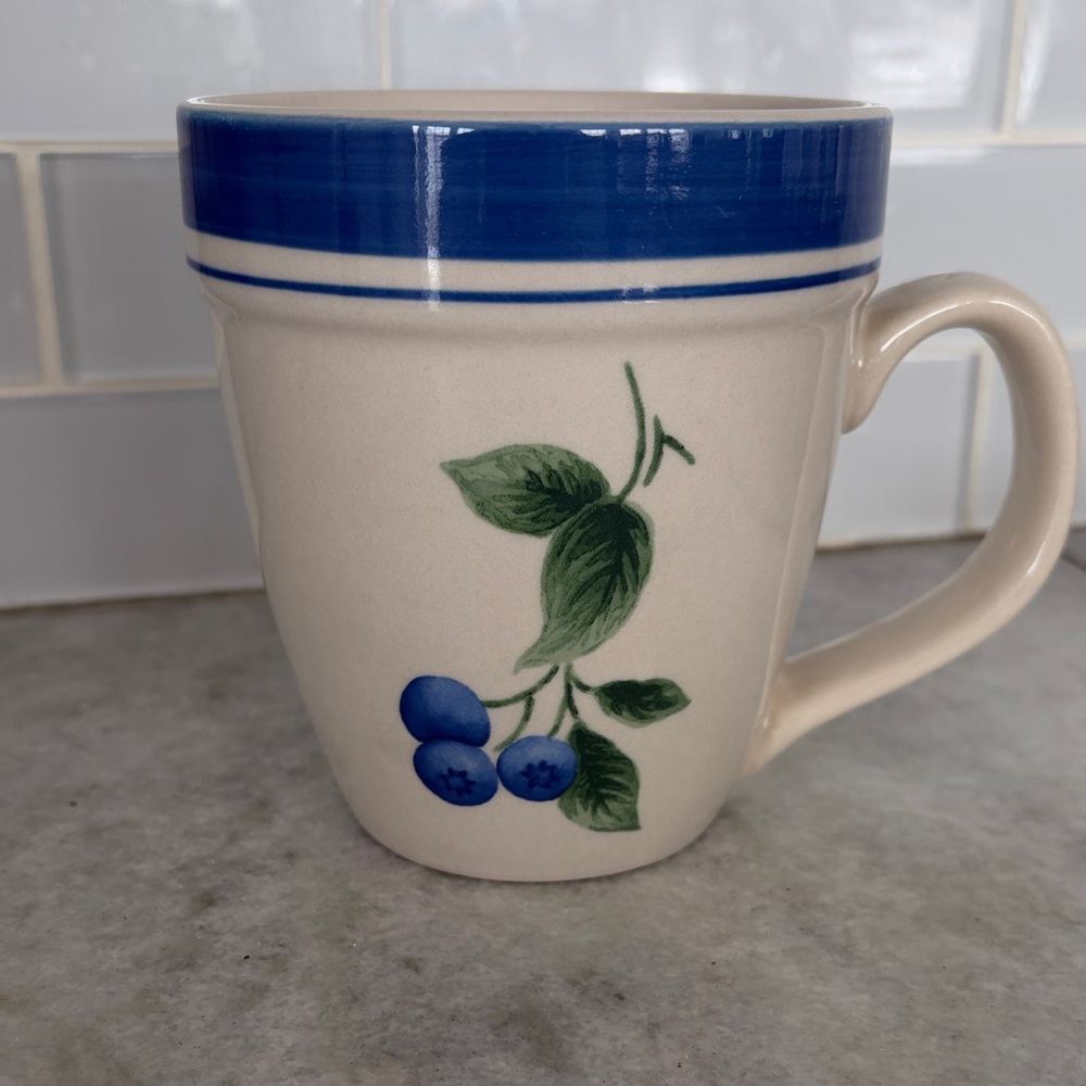 LL Bean Blueberry Design Ceramic Mug Retired